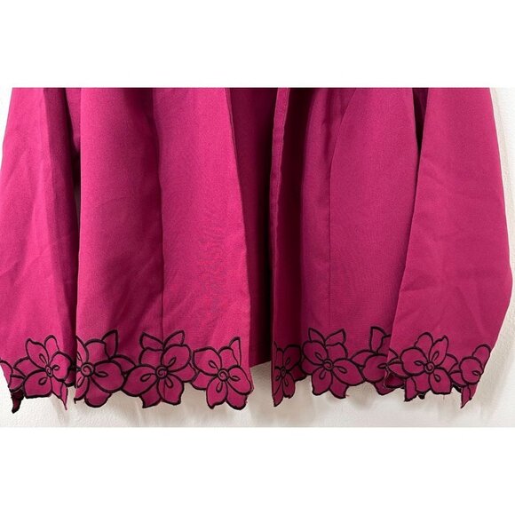 Anthony Richards Purple Open Front Floral Embroidery Hem Blazer Women Size 18P - Picture 3 of 9